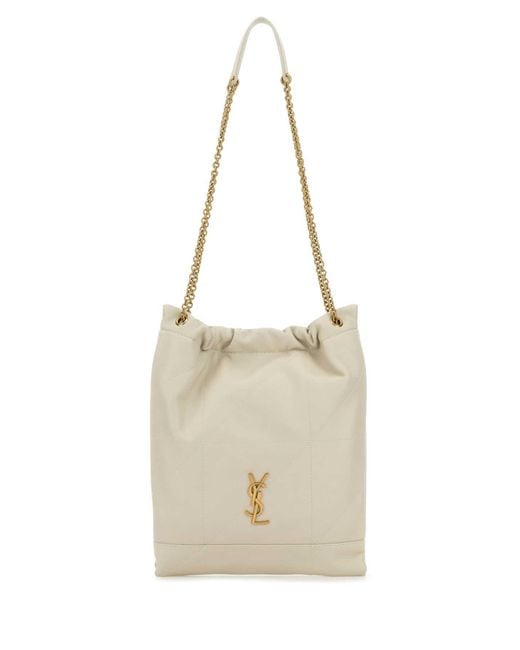 ショルダーバッグ・ポシェット SAINT LAURENT IVORY LEATHER POCHON SHOULDER BAG Saint Laurent Ivory Leather Pochon Shoulder Bag in Natural
