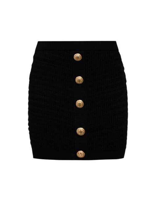 Balmain Black Skirt With Buttons
