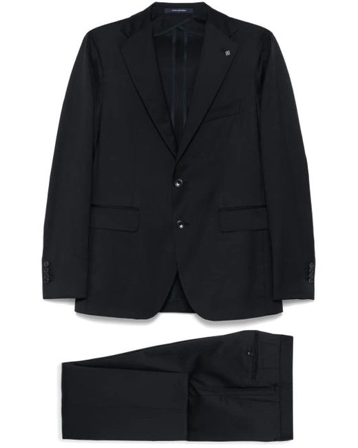 Tagliatore Black Tailored Suit With Notch Lapels for men