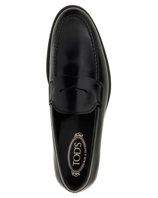 Tod's Black Leather Loafer for men