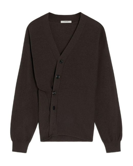 Lemaire Black Relaxed Twisted Cardigan for men