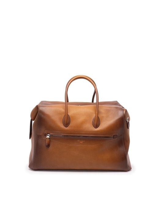 Santoni Brown Duffle Bag for men