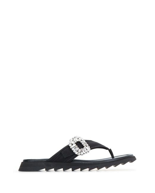 Roger Vivier Black Slidy Flip Flat