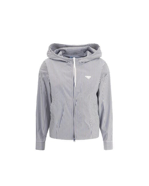 Prada Gray Striped Hooded Jacket