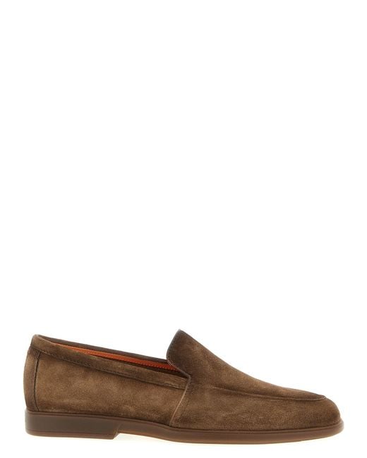 Santoni Brown Malibu Moccasin for men