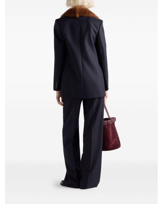 Prada Blue Wool Tailored Trousers