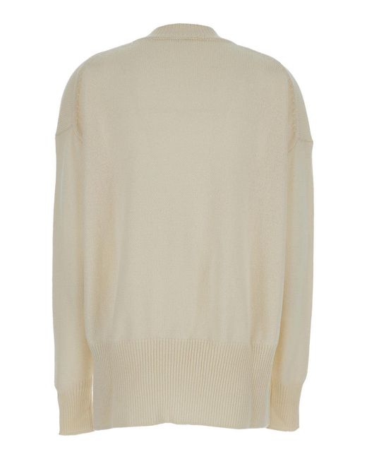 Jil Sander Natural Ribbed Pullover for men