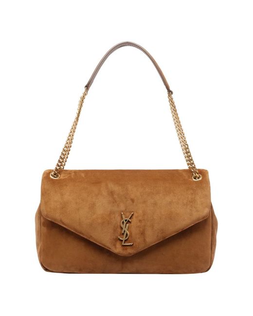 Saint Laurent Brown Large Suede Calypso Bag