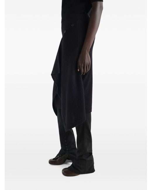 Lemaire Blue Wool Blend Midi Skirt