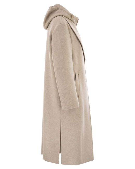 Fay Natural Double Front Wool Jersey Coat