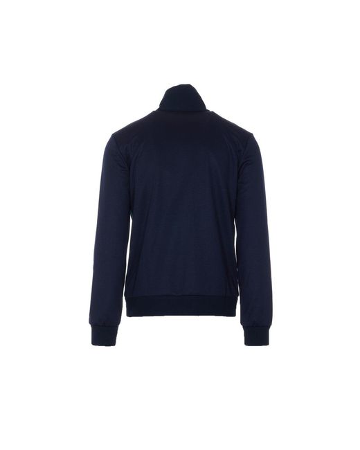 Gucci Blue Technical Jersey With Web Zipped Jacket for men