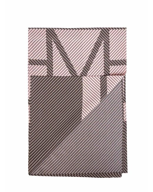 Totême Gray Walnut Silk Centered Monogram Scarf