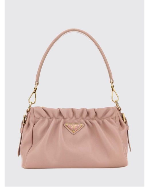 Prada Pink Gathered Nappa Leather Bag