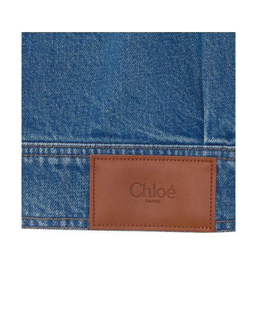 Chloé Blue Collarless Cropped Jacket