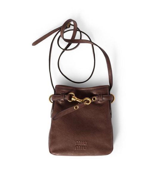 Miu Miu Brown Nappa Pouch
