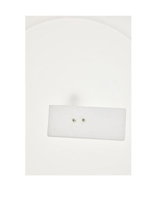 Dior White Dior Stud Earrings Clover