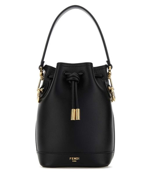 Fendi Black Leather Mon Tresor Bucket Bag