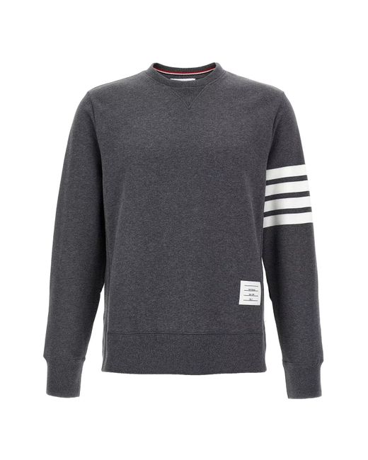 Thom Browne Gray 'Classic Loopback -Bar' Sweatshirt for men