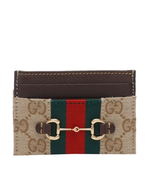 Gucci Multicolor Horsebit Web Card Case
