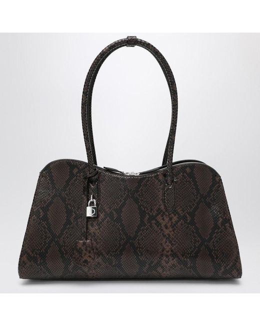 Stella McCartney Black Espresso Snake-Effect Ryder Tote Bag