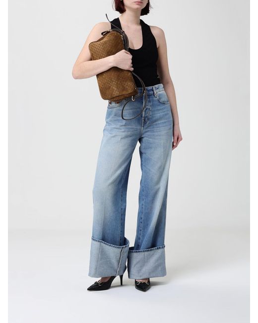 Gucci Blue Cotton Denim Wide-Leg Jeans