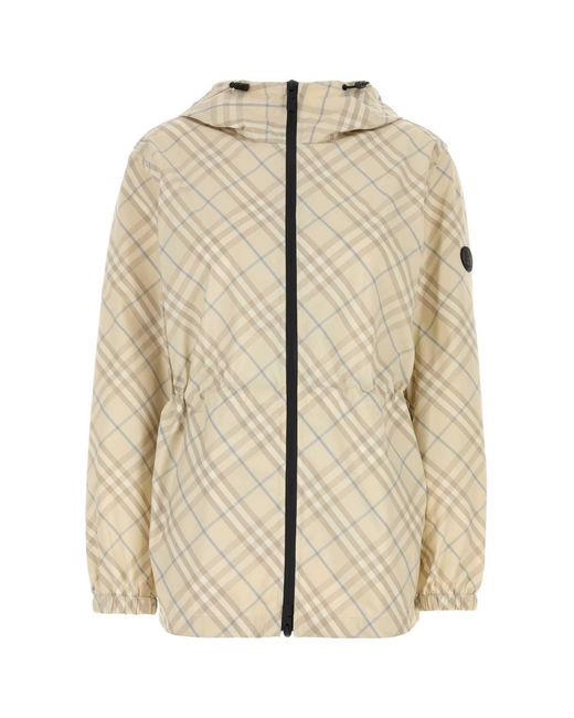Burberry Natural Printed Polyester Jacket
