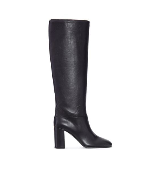 Prada Black Leather Heel Boots