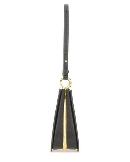 Rabanne Black Medium Leather Ring Bag