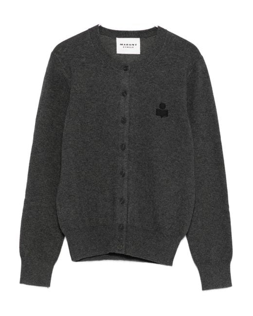 Isabel Marant Gray Marant Etoile Mona Wool And Cotton Blend Cardigan