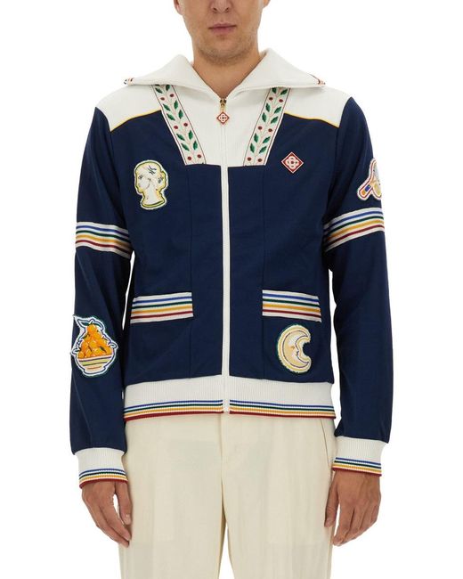 Casablanca Blue Zip Sweatshirt for men