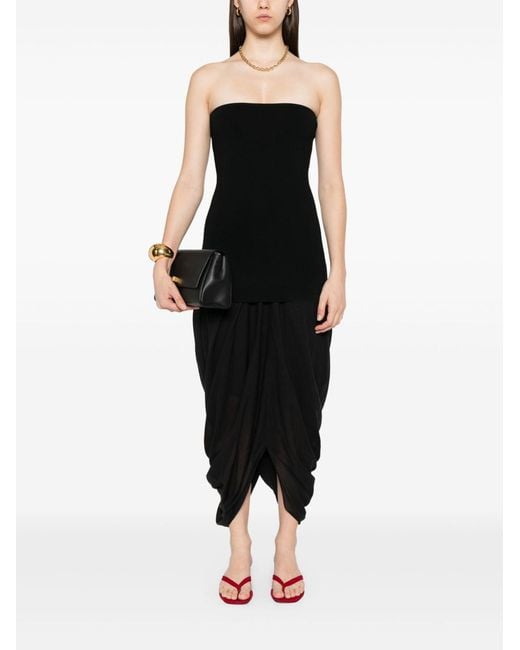 Totême Black Cotton Blend Long Skirt
