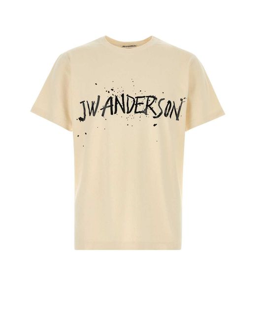 J.W. Anderson Natural Jw Anderson Melange Ivory Cotton T-Shirt for men