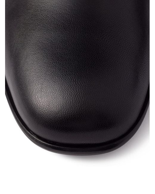 Prada Black Leather Ankle Boots
