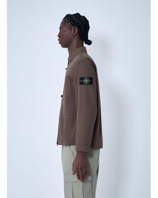 Stone Island Brown Logo Patch Jacket for men