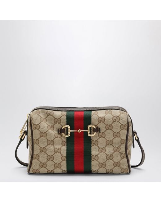 Gucci Natural Small Horsebit Web Camera Bag