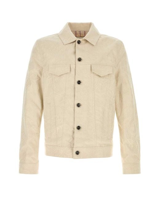 Etro Natural Sand Stretch Denim Jacket