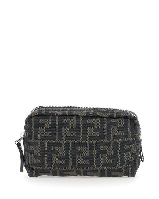 Fendi Gray Pouch With Zip Closure for men