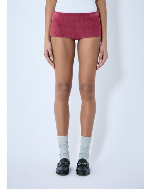 Gucci Blue Suede Mini Shorts