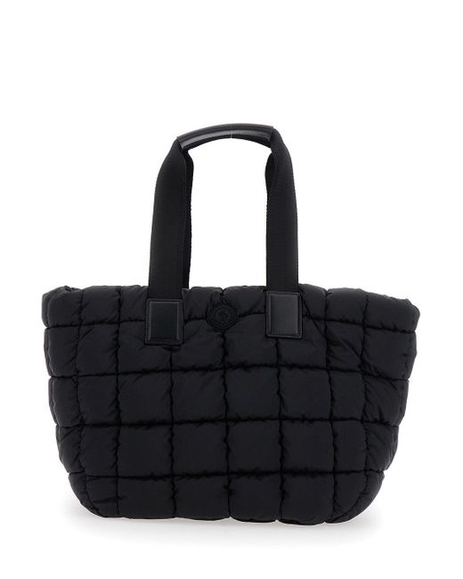 Moncler Black 'Caradoc' Handbag With Logo Patch On The Front And Zip Closure