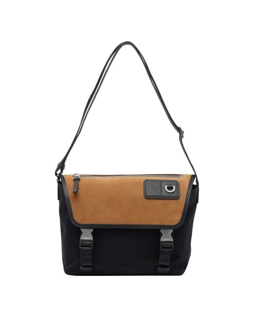 Loewe Black Medium Flex Messenger Bag for men