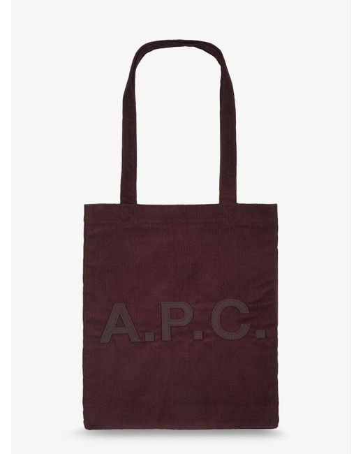 A.P.C. Red Lou Corduroy Shopping Bag