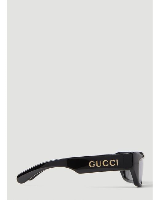 Gucci Black Rectangular Sunglasses for men