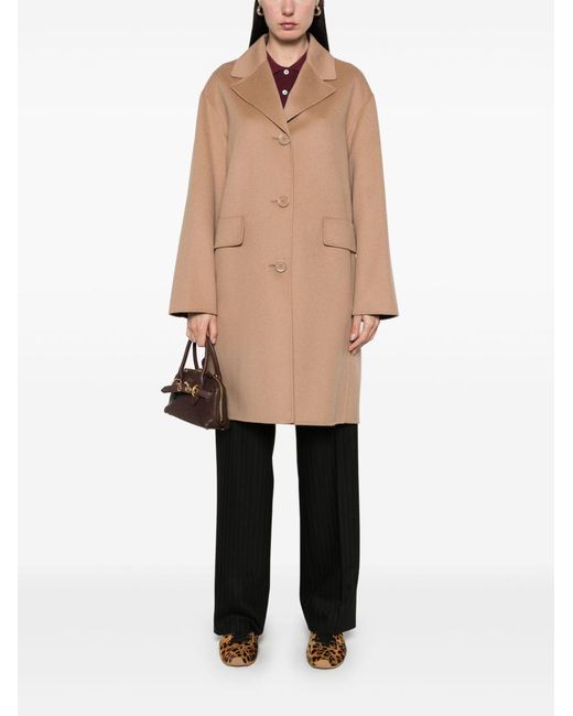 Max Mara Natural Wool Single-Breasted Coat