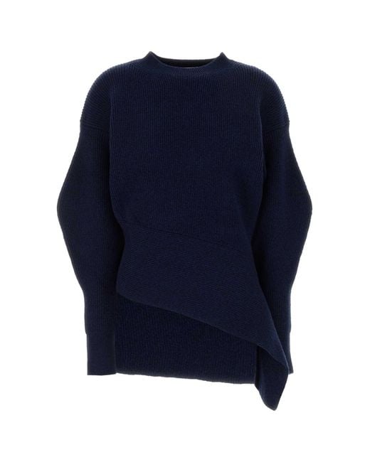 Givenchy Blue Melange Stretch Wool Blend Sweater