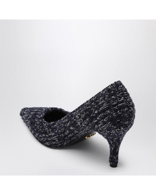 Prada Blue Knitted Décolleté