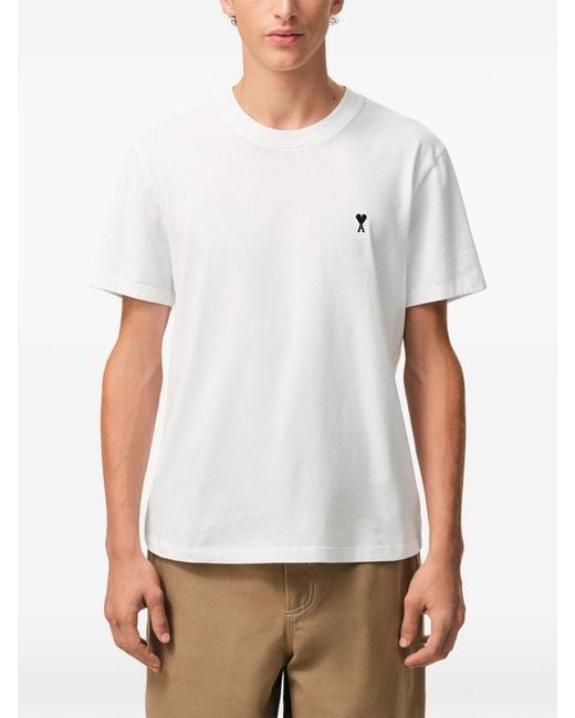 AMI White Ami De Coeur Cotton T-Shirt for men