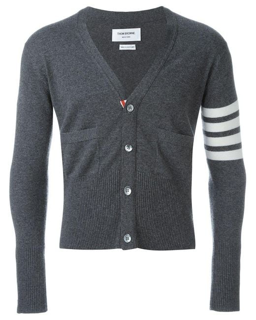 Thom Browne Blue Cashmere Cardigan for men