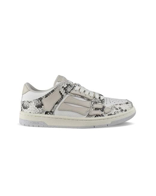 Amiri Gray Low-Rise And Sneakers With Python-Effect Inserts for men