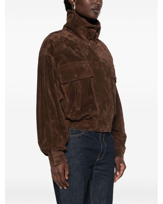 Saint Laurent Brown Leather Blouson Jacket