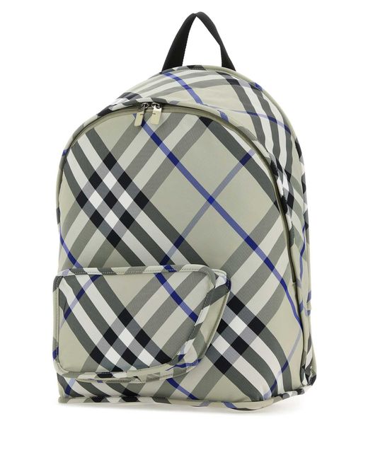Burberry Gray Nylon Shield Backpack for men
